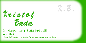 kristof bada business card
